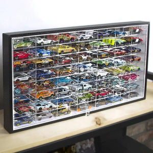 Vitrine en acrylique moulé sous pression à l'échelle 1/64 avec panneau arrière en fibre de carbone pour Hot Wheels, Matchbox, Greenlight, Autoworld et modèles - Product Image 4