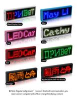 Etiqueta de Nombre LED Recargable, Programable por Aplicación, Letrero LED Pequeño Personalizado, Insignia de Nombre LED con Mensajes Desplazables