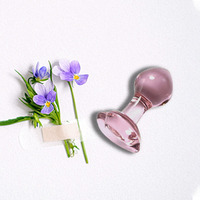 Volks handwerk Heil kristalle Butt Plug Steine Glas rosa Herz Glas Butt Anal Plug