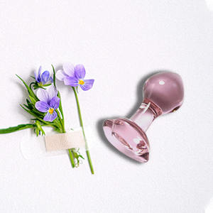 Volks handwerk Heil kristalle Butt Plug Steine Glas rosa Herz Glas Butt Anal Plug - Product Image 3