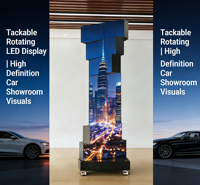 Pantalla LED Modular Giratoria de Doble Cara HAOWEI para Interiores, P2 de 30 Capas, Brillo de 400-600 cd, Ángulo de Visión de 360°, Montaje Personalizado en Pared