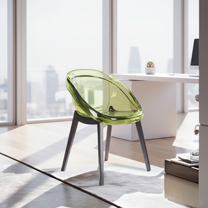 Chaise en résine transparente enveloppante et simplifiée, avec support dorsal ergonomique, élégante pour la salle à manger et les loisirs - Product Image 4