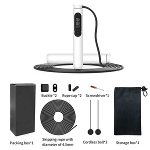 Оптовая продажа: Электронная беспроводная скакалка с USB-зарядкой – 2,8 м, утяжеленная, с датчиком, мониторингом пульса и подсчетом калорий, из АБС-пластика - Product Image 3