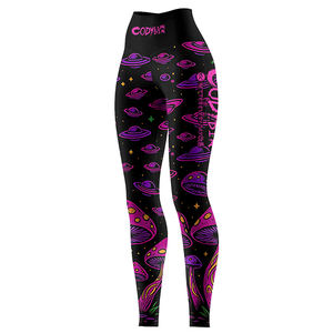 Conjunto de Yoga para Mujer al por Mayor, Camiseta de Manga Corta y Pantalones Cortos/Leggings, Estampado Digital, Spandex/Poliéster, Transpirable, Anti-UV UPF50+ - Product Image 5