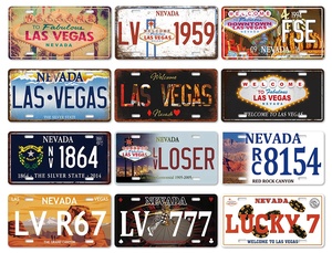 Plaque d'immatriculation de voiture <span class=keywords><strong>Las</strong></span> <span class=keywords><strong>Vegas</strong></span> en gros paysage étain métal signe pour la maison Bar décoration murale - Product Image 4