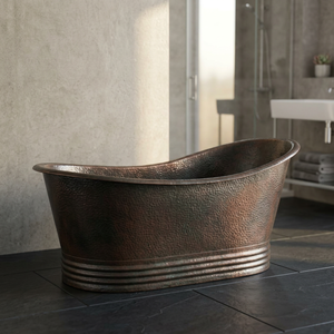 Bañera Ovalada de Cobre Independiente, Hecha a Mano, de Lujo, Moderna, para Interiores, para el Hogar, Hotel, Baño - Artesanía India - Product Image 3