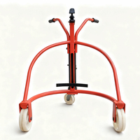 Chariot à tambour à quatre roues en acier robuste à commande hydraulique manuelle, capacité de 350 kg, modèle YLT, chariot de transport de fûts de 200 L