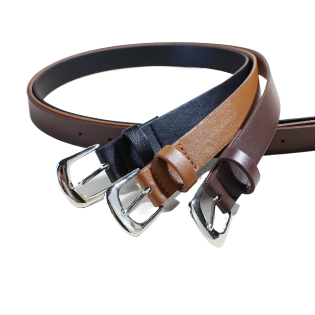 Wholesale Women's Skinny PU Leather Belt Minimalist Versatile Thin Waist Casual Daily for Students Young Adults