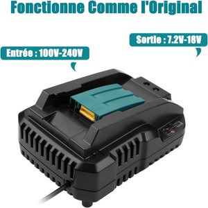 <span class=keywords><strong>Chargeur</strong></span> Li-ion 14,4V-18V 3A pour <span class=keywords><strong>chargeur</strong></span> <span class=keywords><strong>Makita</strong></span> 18V DC18RC DC18RD pour batteries BL1850 BL1840 <span class=keywords><strong>BL1830</strong></span> BL1430 BL1415 18V - Product Image 4