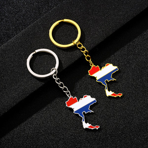 Thời Trang Hot Bán Retro Phong Cách Dân tộc Thép Không Gỉ Thái Lan Bản Đồ Cờ Mặt Dây Chuyền Keychain <span class=keywords><strong>Top</strong></span> Người Bán UV Kim Loại <span class=keywords><strong>Keyring</strong></span> Trang Trí - Product Image 1