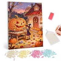 Fournisseur direct : Décoration murale d'Halloween pour la maison, produits DIY, tableaux muraux de peinture perlée Citrouille d'Halloween