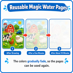 Livre de coloriage à l'eau personnalisé en gros, livre de gribouillage à l'eau sans désordre pour les tout-petits, jouet Montessori - Product Image 6