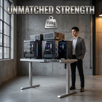 Bureau d'apprentissage et d'ordinateur domestique AOR moderne et minimaliste pour l'e-sport, avec plateau en verre, levage silencieux, trois niveaux, mode mémoire, vente en gros usine