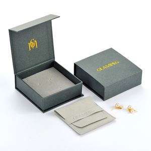 GLAMPKG - Juego de Cajas de Papel para Joyería con Cierre Magnético y Logotipo Grabado en Oro, Paño de Pulido, Bolsa de Joyería Plegable de Lujo - Product Image 6