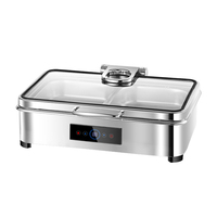 Airuisi Commercial 6L 9L Réchaud électrique en acier inoxydable Rectangle Buffet Serveur Chauffe-plats Hôtel Restaurant Fournitures