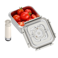 Conteneur de stockage alimentaire en acier inoxydable 304 de qualité alimentaire avec couvercle en plastique, grande capacité, portable, pour le camping et la cuisine