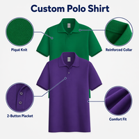 Tinta unita in cotone per camicia, personalizzabile con logo tramite stampa a caldo, ad asciugatura rapida, traspirante, casual, per uniforme da lavoro, abbigliamento da golf per team