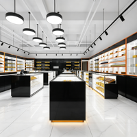 Vitrine de présentation de tabac moderne de luxe sur mesure, mobilier pour magasin de tabac, OEM ODM, écologique, haute qualité, vitrine de vente au détail à LED