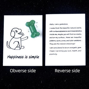 Vente en gros de cartes de guérison en cristal naturel d'agate 35mm, os de chien gravé, <span class=keywords><strong>carte</strong></span> de Noël créative et amusante - Product Image 4