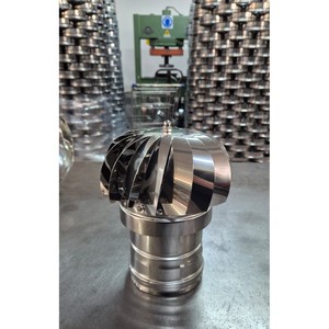 ARTIGIAN RUSSO Campana de Chimenea Industrial Rotatoria Autoportante Impulsada por el Viento, Acero Inoxidable 304, Certificación KIWA para Gases de Combustión y Aire - Product Image 5