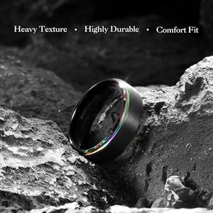 Anillos de moda 8mm Oro 18K Anillo de tungsteno Pareja Wed Set Compromiso Anillos de promesa Ajuste cómodo - Product Image 5