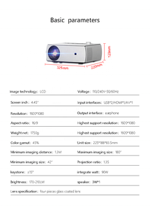 Máy Chiếu LED YG430 2400 Lumen, Loa Tích Hợp Sẵn, Máy Chiếu <span class=keywords><strong>Mini</strong></span> Thông Minh <span class=keywords><strong>Android</strong></span> 1920*1080P, Máy Chiếu Phim Rạp Hát Gia Đình Kỹ Thuật Số - Product Image 5