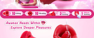 Vibrador 4 en 1 para Lamer y Chupar la Lengua, Cunnilingus, Succión de Senos para un Orgasmo Instantáneo, Juguetes Sexuales para <span class=keywords><strong>Mujeres</strong></span> - Product Image 5