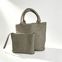 Sac fourre-tout en paille tressée écologique avec pochette intérieure assortie, grand sac à main pour la plage, les voyages et le shopping, personnalisation du logo possible