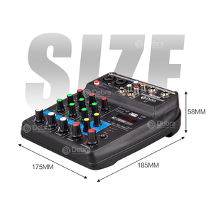 Console de Mixagem Profissional Mini DJ Debra <span class=keywords><strong>Audio</strong></span> <span class=keywords><strong>A4</strong></span> Portátil com <span class=keywords><strong>Interface</strong></span> de Cartão de Som USB e Método de Instalação Externa - Product Image 5