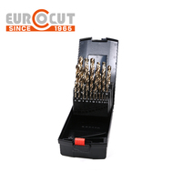 Jeu de forets hélicoïdaux Eurocut M35 en acier rapide pour acier inoxydable, métal, alliage de fer, queue droite, 1-13 mm, boîte