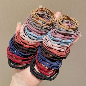 Coleteros de Goma Negros para Mujer, Simples, Altamente Elásticos y Duraderos, Lazos para el Cabello, Accesorios para el Cabello - Product Image 1