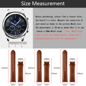 Correas de reloj de cuero genuino clásico 18mm 22mm 20mm 23mm correa de reloj Vintage para Samsung Galaxy <span class=keywords><strong>Watch</strong></span> 4 <span class=keywords><strong>5</strong></span> 6 <span class=keywords><strong>Gear</strong></span> S3 - Product Image 5