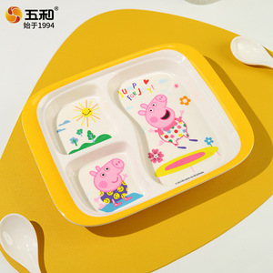 Five And Harmony Kids Divided Plate 3-Compartment Cartoon Design For Children Mealtime Use - Product Image 4