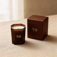 Fabricant de bougies parfumées sur mesure en gros, pots carrés de luxe personnalisés, géométriques, 8oz, 10oz, 12oz, marque privée