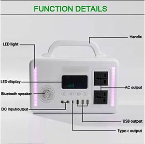 Station d'alimentation portable solaire au lithium fer phosphate 1000W 192Wh à onde sinusoïdale pure avec contrôleur MPPT pour <span class=keywords><strong>camping</strong></span> extérieur et utilisation automobile - Product Image 6