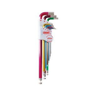 Jeu de clés hexagonales EIGHT TLC-S9N, 10 pièces, colorées, métriques, fabriquées au Japon - Product Image 1