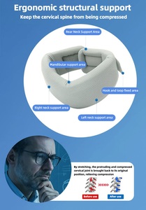 Custom <strong>Cervical</strong> <strong>Collar</strong> Spine Support Pain Relief Car Airplane Travel Pillow Universal Breathable Neck Brace - Product Image 4