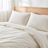 Parure de draps en coton percale 100 % tissé, moderne, ivoire, confortable, écologique, antistatique, 300 fils, pour hôtels et usage domestique (vente en gros)