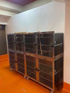 Kapalı kullanım evcil hayvan kafesi yuvarlak köşe modüler kafes sistemi paslanmaz çelik Pet hastane köpek kafesi - Product Image 4