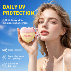Crème solaire SPF50 en forme de cœur, marque privée OEM, avec vitamine E et astaxanthine pour une protection UV, anti-transpiration, crème solaire sportive - Product Image 2