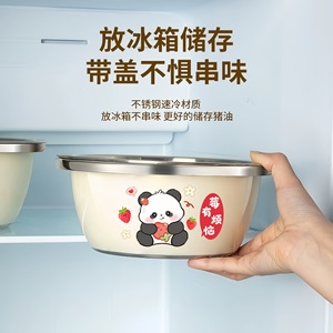 Recipiente de cocina de acero inoxidable Xinrong con tapa, tazón redondo multifuncional para mezclar masa, lavar verduras y sopas - Product Image 4