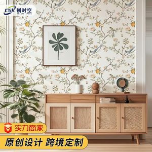 Creation Of Time And Space Peel Stick Wallpaper Floral Bird Pattern Self Adhesive Wall <b>Sticker</b> For Home Decor - Product Image 1