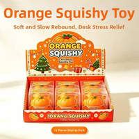 Jouet anti-stress à rebond lent en forme de bloc de construction orange, série fruits, simulation de bloc de construction, boule faite à la main