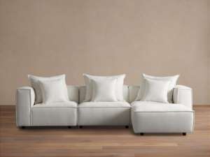 Sofá Seccional de Tela de 4 Plazas, Estilo Nórdico Francés, para Sala de Estar, Apartamentos y Uso Doméstico - Product Image 4