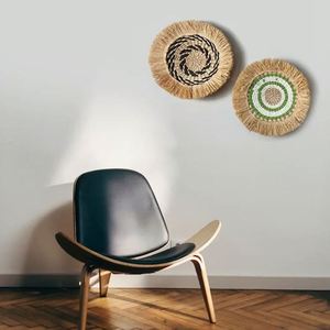 Rundes Rotin Fourrure Die Wand Hôtel Wandkunst Dekoration Raumdekoration Madchen Breite Boho Wanddekoration Babyzimmer - Product Image 1