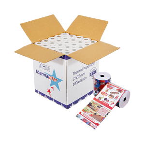 Rouleau de papier thermique pour imprimante, largeur de 55mm, pour caisse enregistreuse - Product Image 1