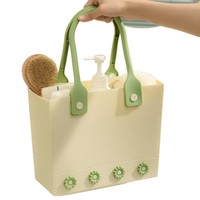 Panier de rangement extérieur pour lavabo de salle de bain, panier de rangement domestique en plastique, panier à légumes portable, style minimaliste