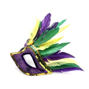 Festa di carnevale sfilate soffice <span class=keywords><strong>maschera</strong></span> di piume Mardi Gras Queen Mask sfilata <span class=keywords><strong>maschera</strong></span> di paillettes in pelle di piume <span class=keywords><strong>maschera</strong></span> facciale - Product Image 3