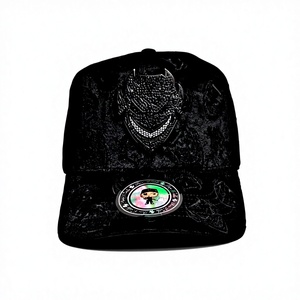 Casquette de baseball sportive personnalisée à 5 panneaux en daim avec logo démon, 100 % coton, pour animaux de compagnie et humains - Product Image 4