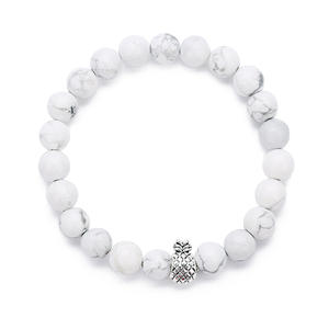 Bracelets d'<span class=keywords><strong>amitié</strong></span> en <span class=keywords><strong>pierre</strong></span> d'ananas pour couples, pour hommes et femmes, 8 mm, howlite naturelle, turquoise, diffuseur d'huiles essentielles - Product Image 4